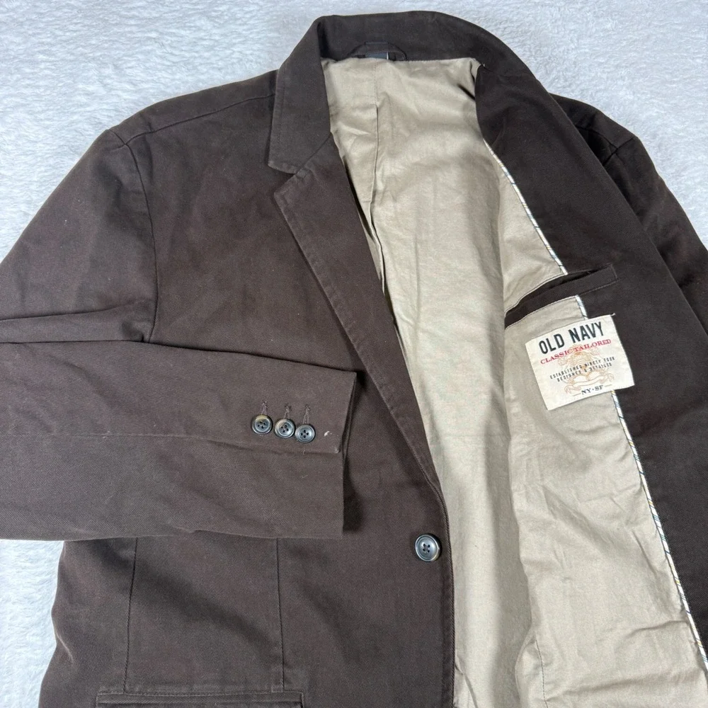 VTG Old Navy Classic Tailored Mens L Brown Nylon Heavy Thick Blazer 335697-00-2